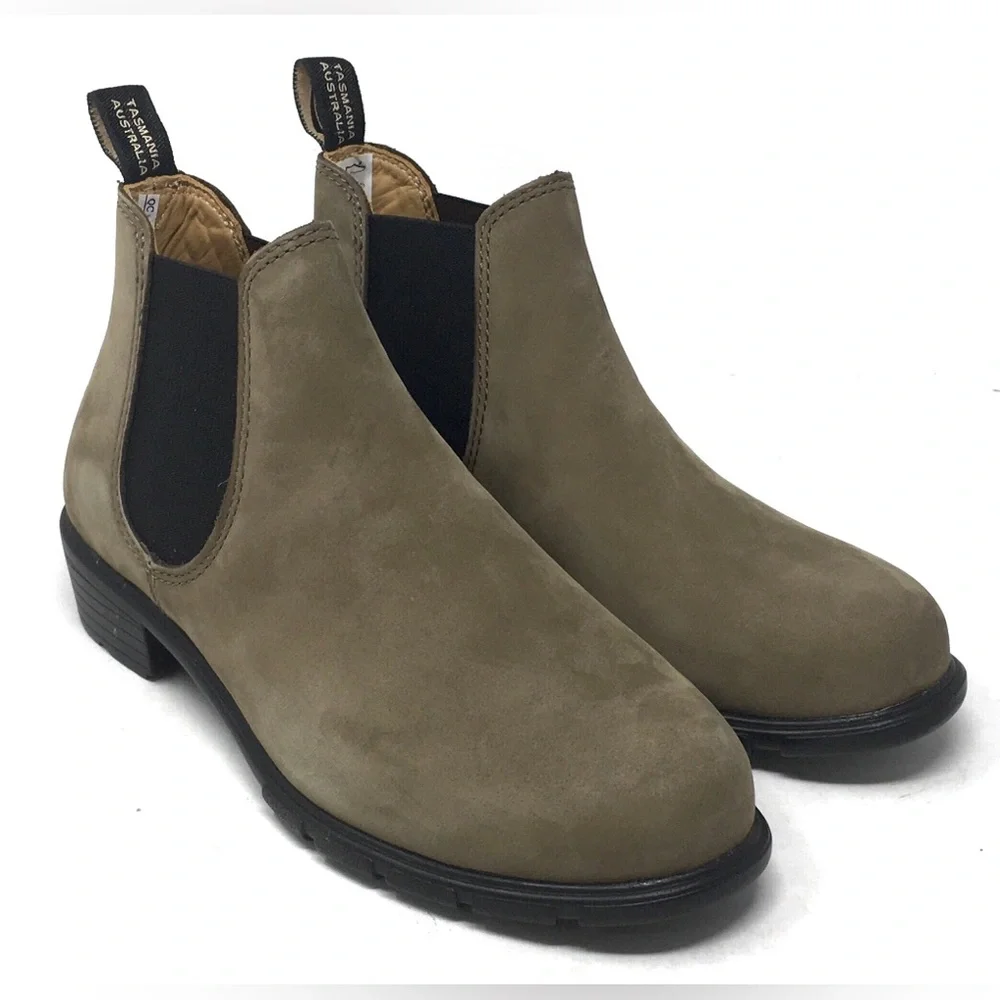 Blundstone 1974 Ankle Suede Leather Stone Nubuck Heeled Chelsea Boots US 7 - Picture 5 of 16